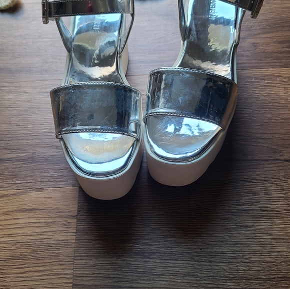 SOLD Forever 21 platform holographic sandals - Picture 5 of 7
